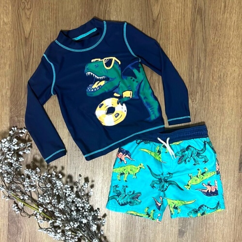 T-Rex long sleeve swim set